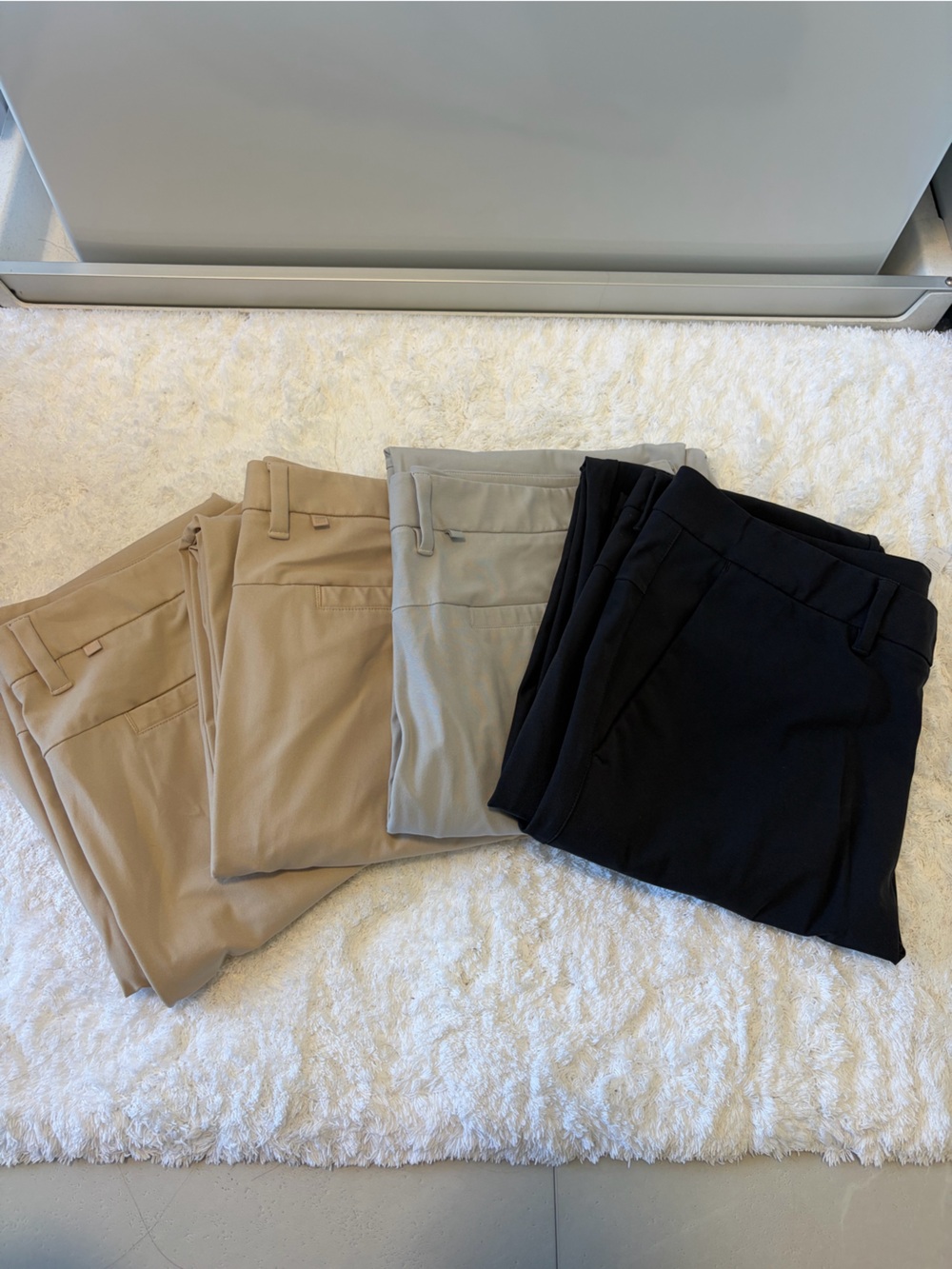 CRZ YOGA Men's Chino Pants in Black, Light Gray, and Tan